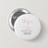 Junggesellinnenabschied Wochenende Champagnerflasc Button (Vorne & Hinten)