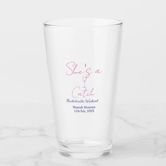 Junggesellinnenabschied Wochenende Champagnerflasc Glas (Vorderseite)