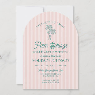 Junggesellinnenabschied Wochenende Pink Palm Sprin Einladung