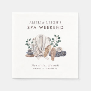 Junggesellinnenabschied Wochenendeinladung im Spa Serviette