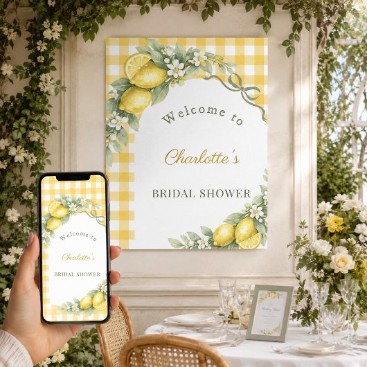 Junggesellinnenabschied Zitronen Gingham-Schleife  Poster