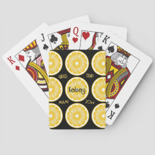 Junggesellinnenabschied Zitronenscheibe Schwarz & Spielkarten