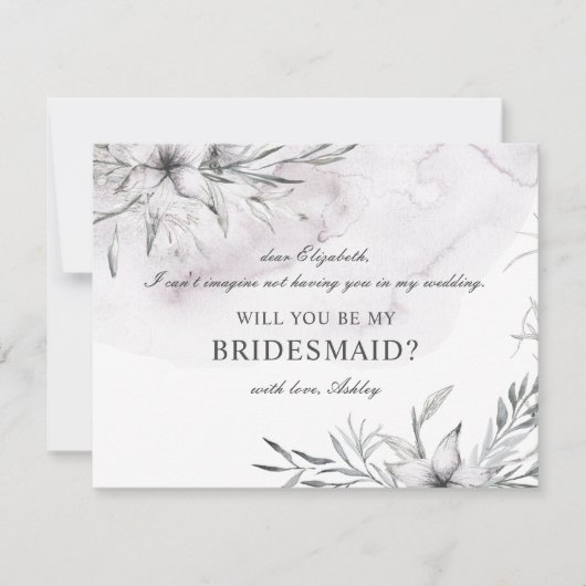 Junggesellinnenabschiede. Aquarellstaub Einladung (Vorderseite)