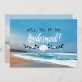Junggesellinnenabschiede | Beach Bridesmaid Einladung (Vorne/Hinten)