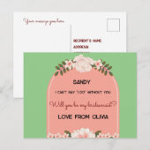 Junggesellinnenabschiede? bearbeitbar einladungspostkarte (Vorne/Hinten)