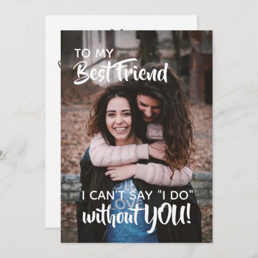 Junggesellinnenabschiede | Bester Freund | Blume Einladung (Vorne/Hinten)