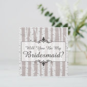 Junggesellinnenabschiede? Birch Tree Rustic Wood Einladung (Stehend Vorderseite)