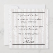 Junggesellinnenabschiede? Birch Tree Rustic Wood Einladung (Rückseite)