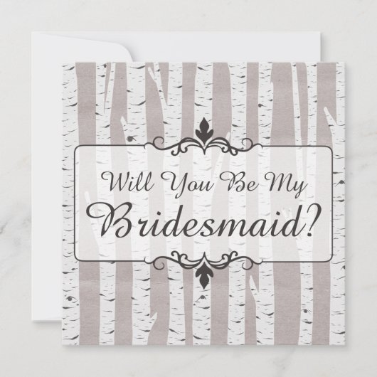 Junggesellinnenabschiede? Birch Tree Rustic Wood Einladung (Vorderseite)