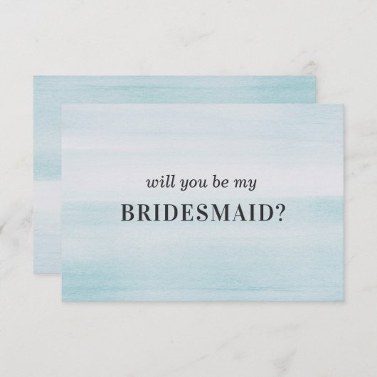 Junggesellinnenabschiede. Blaue Aquarellfarbe Einladung (Vorne/Hinten)