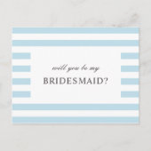 Junggesellinnenabschiede. Blaue Streifen nautisch Postkarte (Vorderseite)