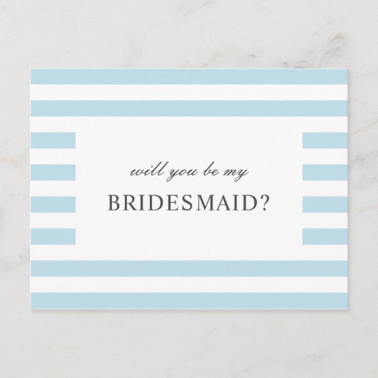 Junggesellinnenabschiede. Blaue Streifen nautisch Postkarte (Vorderseite)