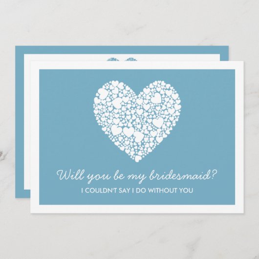 Junggesellinnenabschiede? Blue Heart Card Einladung (Vorne/Hinten)