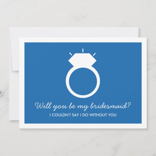 Junggesellinnenabschiede? Blue Ring Card Einladung (Vorderseite)