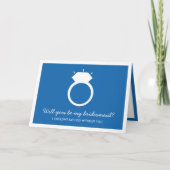 Junggesellinnenabschiede? Blue Ring Card Einladung (Vorderseite)