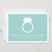 Junggesellinnenabschiede? Blue Ring Card Einladung (Vorderseite)