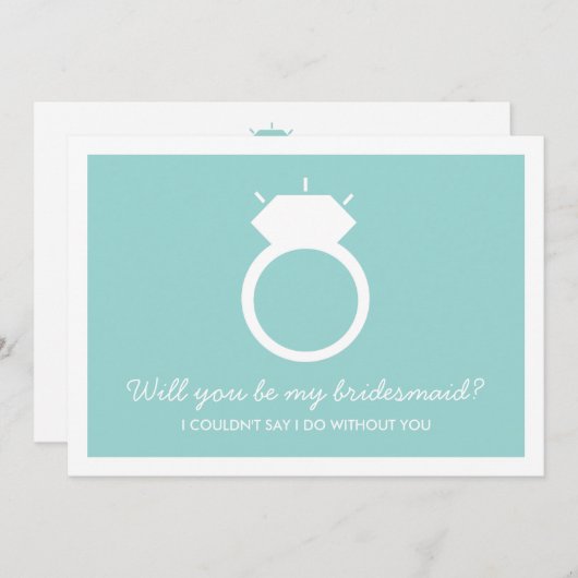 Junggesellinnenabschiede? Blue Ring Card Einladung (Vorne/Hinten)