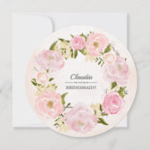 Junggesellinnenabschiede? Blush Pink Peony Wreath Einladung (Vorderseite)