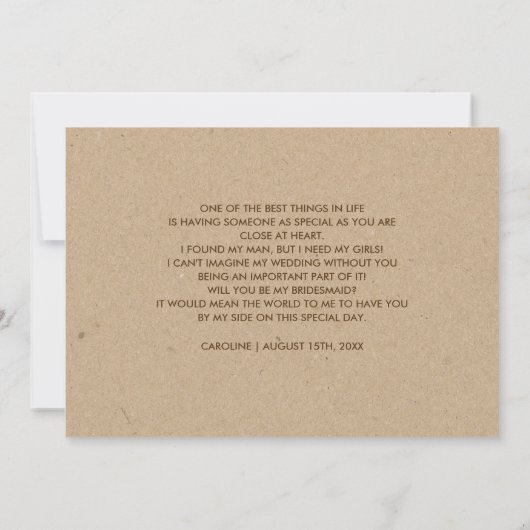 Junggesellinnenabschiede? Botanisches Kraft-Papier Einladung (Rückseite)