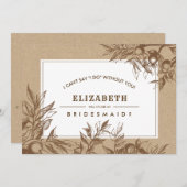 Junggesellinnenabschiede? Botanisches Kraft-Papier Einladung (Vorne/Hinten)