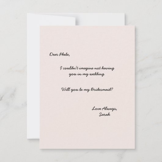 Junggesellinnenabschiede | Bridesmaid Card Einladung (Rückseite)