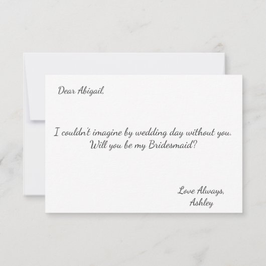 Junggesellinnenabschiede | Bridesmaid Card Einladung (Rückseite)