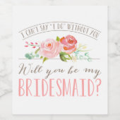 Junggesellinnenabschiede | Bridesmaid Weinetikett (Einzelnes Label)