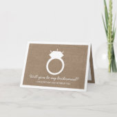 Junggesellinnenabschiede? Burlap Ring Card Einladung (Vorderseite)