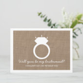 Junggesellinnenabschiede? Burlap Ring Card Einladung (Stehend Vorderseite)