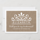 Junggesellinnenabschiede? Burlap Tiara Card Einladung (Vorderseite)