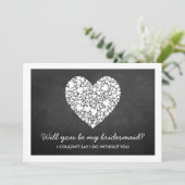 Junggesellinnenabschiede? Chalkboard-Herzkarte Einladung (Stehend Vorderseite)