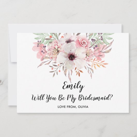 Junggesellinnenabschiede? Chic Floral Card Einladung (Vorderseite)