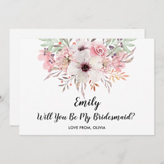 Junggesellinnenabschiede? Chic Floral Card Einladung (Vorne/Hinten)