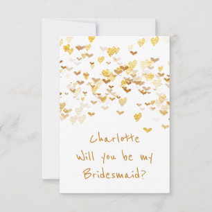 Junggesellinnenabschiede? Confetti Golden Hearts Einladung