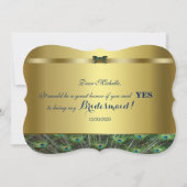Junggesellinnenabschiede? Custom Golden Peacock Einladung (Rückseite)