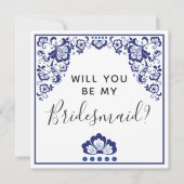 Junggesellinnenabschiede? Delfts Blauw Delft Blue Einladung (Vorderseite)