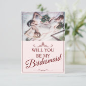 Junggesellinnenabschiede? Drei lebendige Bridesmai Begleitkarte (Stehend Vorderseite)