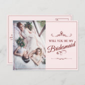 Junggesellinnenabschiede? Drei lebendige Bridesmai Einladungspostkarte (Vorne/Hinten)