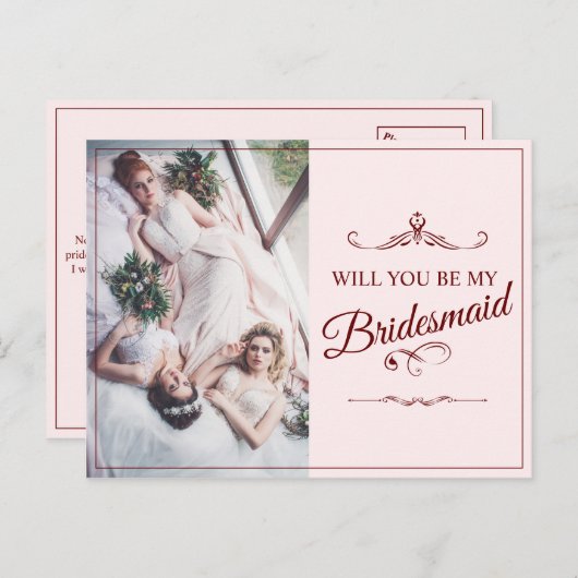 Junggesellinnenabschiede? Drei lebendige Bridesmai Einladungspostkarte (Vorne/Hinten)