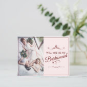 Junggesellinnenabschiede? Drei lebendige Bridesmai Einladungspostkarte (Stehend Vorderseite)