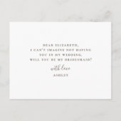 Junggesellinnenabschiede. Einfache Kalligraphie Einladungspostkarte (Rückseite)