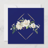 Junggesellinnenabschiede | Elegant Blue Floral Einladung (Rückseite)