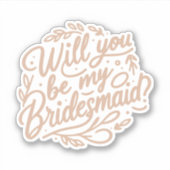 Junggesellinnenabschiede? Elegant Foliage Pink Aufkleber (Vorderseite)