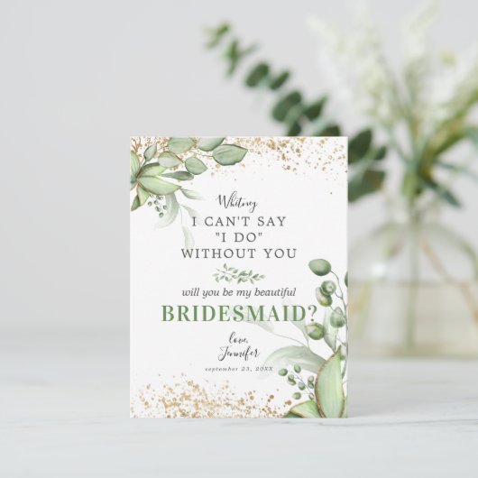 Junggesellinnenabschiede | Eukalyptus Einladung (Stehend Vorderseite)