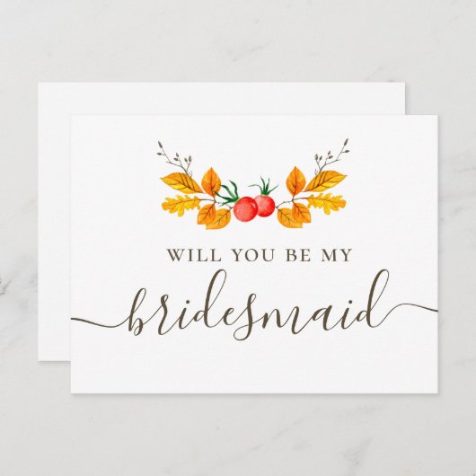 Junggesellinnenabschiede. Fall botanisches Blattwe Postkarte (Vorne/Hinten)