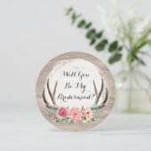 Junggesellinnenabschiede? Floral Antlers Rustic Einladung (Stehend Vorderseite)