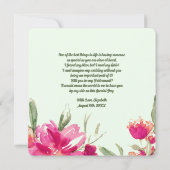 Junggesellinnenabschiede? Fuchsia Floral Einladung (Rückseite)