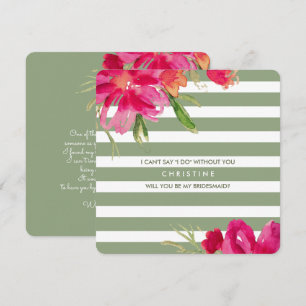 Junggesellinnenabschiede? Fuchsia Green Floral Einladung