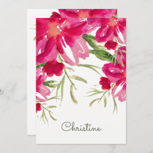 Junggesellinnenabschiede? Fuchsia Green Floral in Einladung