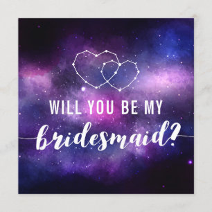 Junggesellinnenabschiede? Galaxy Wedding Hearts Einladung